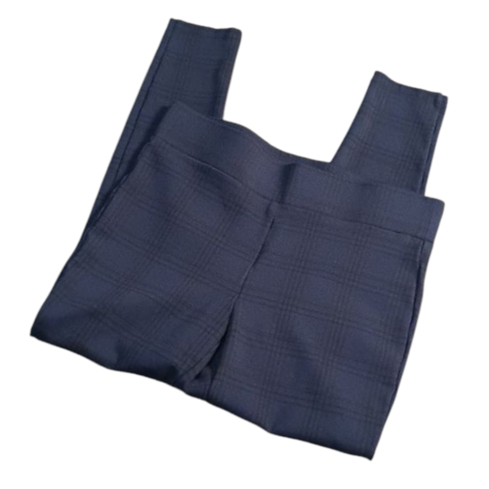 LOFT Dark Blue Petite Plaid Ponte Leggings